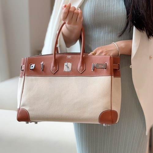 Hermès Birkin 35 에르메스 버킨 35 토일 캔버스 & 스위프트 가죽 35CM