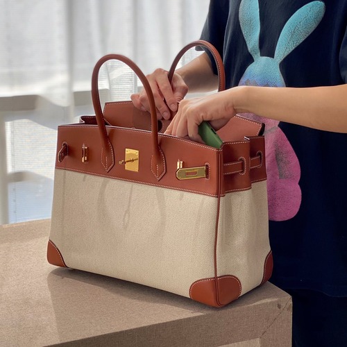 Hermès Birkin 35 에르메스 버킨 35 토일 캔버스 & 스위프트 가죽 35CM