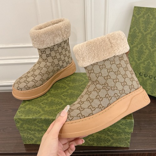 Gucci 구찌 GG 셰어링 안감 스웨이드 스노우 부츠
