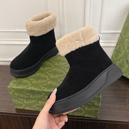 Gucci 구찌 GG 셰어링 안감 스웨이드 스노우 부츠