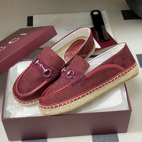 Gucci 구찌 GG 캔버스 홀스빗 에스파드류 로퍼