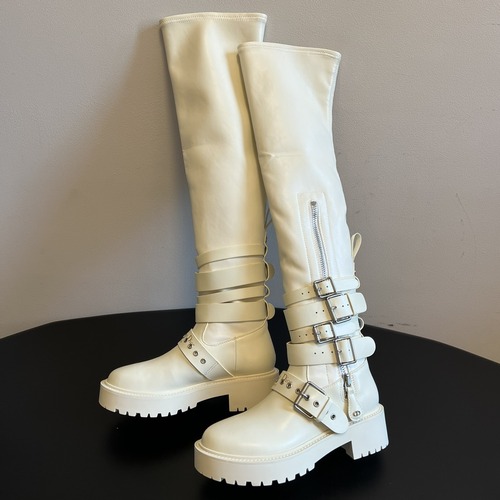 Dior 디올 레더 스트랩 오버니 라이더 부츠