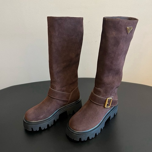 Prada 프라다 모노크롬 러버솔 레더 롱부츠