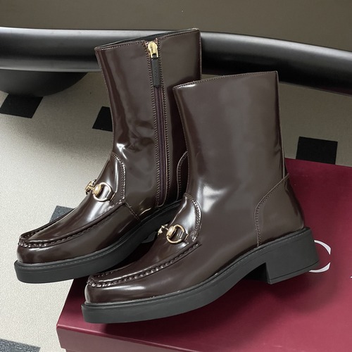 GUCCI 구찌 홀스빗 레더 앵클부츠