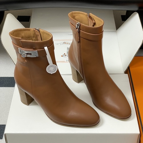 HERMES 에르메스 켈리 버클 레더 앵클부츠