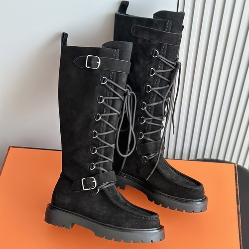 HERMES 에르메스 랜드 레이스업 롱부츠