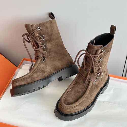 HERMES 에르메스 랜드 스웨이드 레이스업 앵클부츠