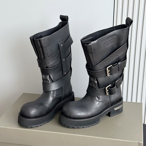 BALENCIAGA 발렌시아가 바이커 스트랩 레더 롱부츠
