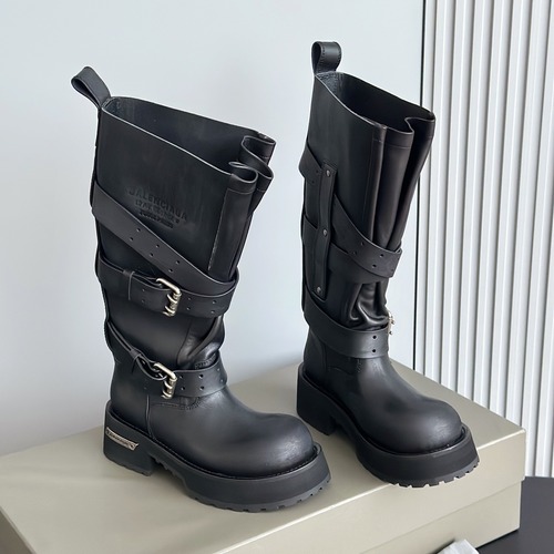BALENCIAGA 발렌시아가 바이커 스트랩 레더 롱부츠