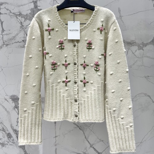 Valentino 발렌티노 로즈 자수 니트 가디건