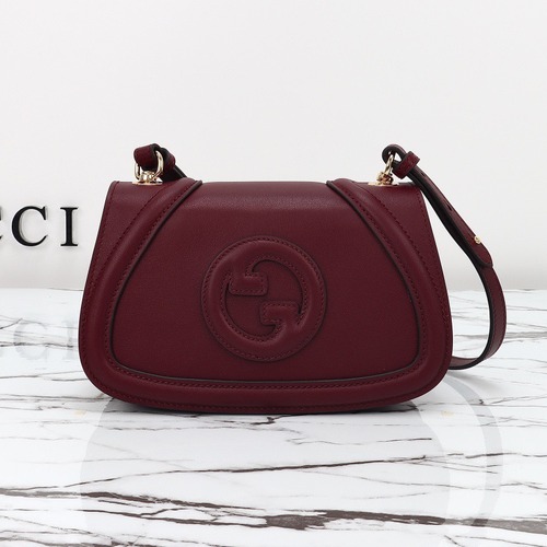 Gucci Blondie Leather Shoulder Bag 815700 구찌 블론디 레더 숄더백 버건디 21cm