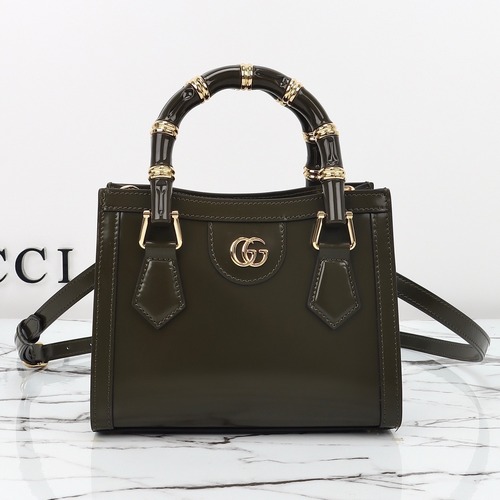Gucci 구찌 뱀부 핸들 미니 토트백 페이턴트 레더 포레스트 그린 GHW 20cm