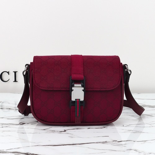 Gucci 구찌 GG 수프림 캔버스 버클 크로스백 베이지 브라운