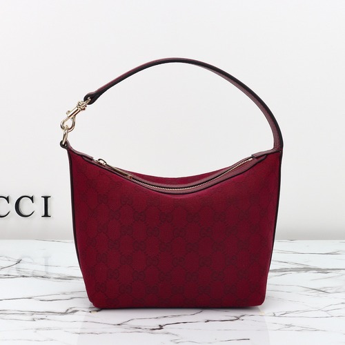 Gucci 구찌 795168 GG 자카드 미니 숄더백 레드 캔버스 레더 트리밍
