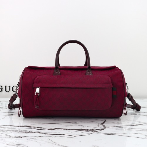 Gucci 구찌 GG 수프림 캔버스 보스턴백 버건디 800185