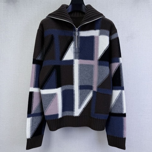 Hermes 에르메스 2025 FW 남성 하프집업 패턴 니트 풀오버