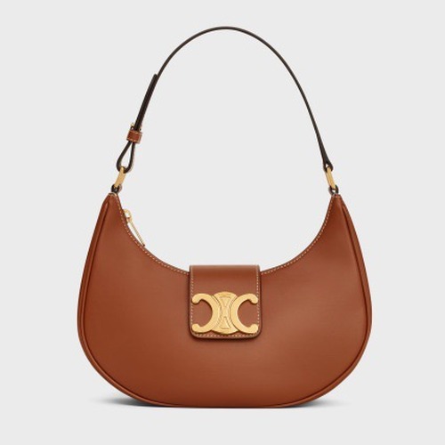 Celine 셀린느 AVA 트리오페 호보백 스무스 카프스킨 블랙 골드