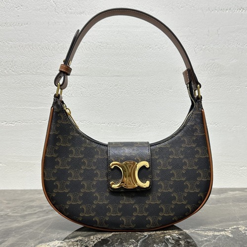 Celine 셀린느 AVA 아바 트리오페 캔버스 숄더백 브라운 골드 하드웨어