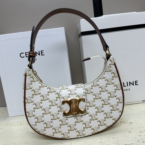 Celine 셀린느 AVA 아바 트리오페 캔버스 숄더백 브라운 골드 하드웨어