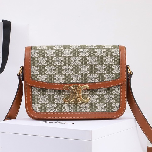 Celine 셀린느 트리오프 클래식 박스 백 미디움 스무스 카프스킨 블랙 골드