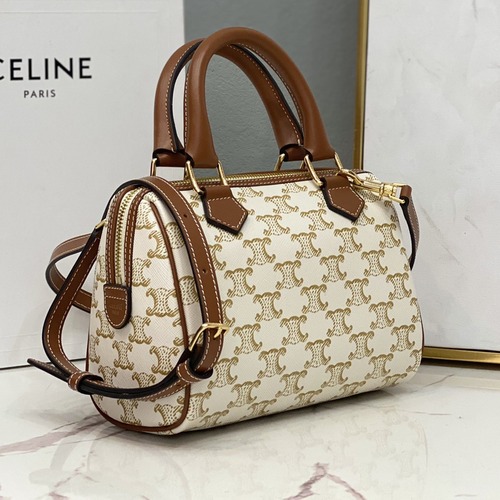 Celine 셀린느 트리오페 캔버스 미니 보스턴백 브라운 탑핸들