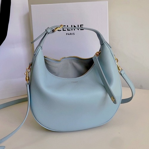 Celine 셀린느 루루 스몰 하프문 호보백 그레인드 카프스킨 파우더 핑크 골드 하드웨어