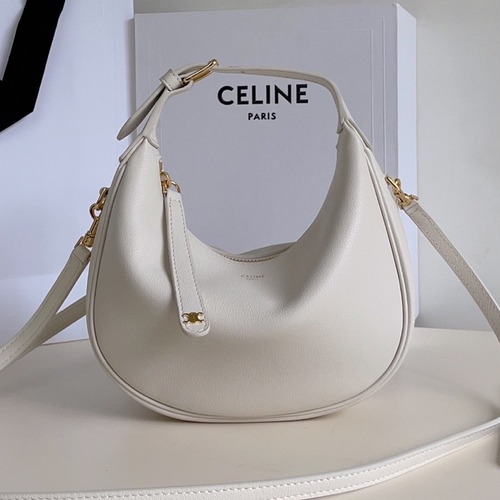 Celine 셀린느 루루 스몰 하프문 호보백 그레인드 카프스킨 파우더 핑크 골드 하드웨어