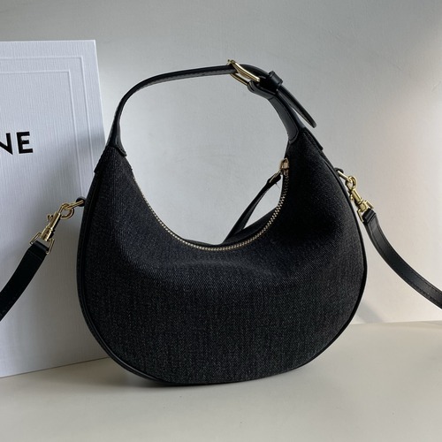 Celine 셀린느 루루 스몰 하프문 호보백 그레인드 카프스킨 파우더 핑크 골드 하드웨어