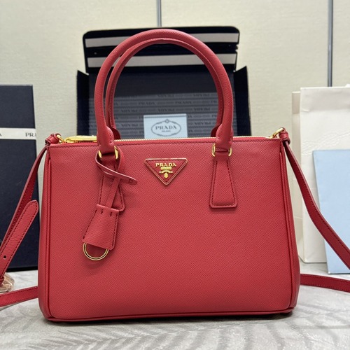 Prada 프라다 1BA863 사피아노 레더 미디엄 토트백 블랙 골드