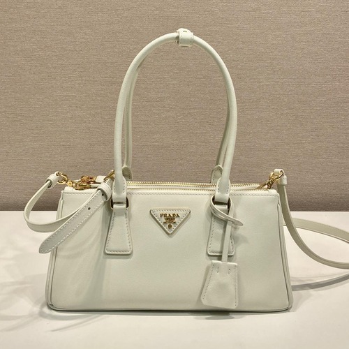 Prada 프라다 1BA457 더블 핸들 토트백 레더 아이보리 골드 28cm