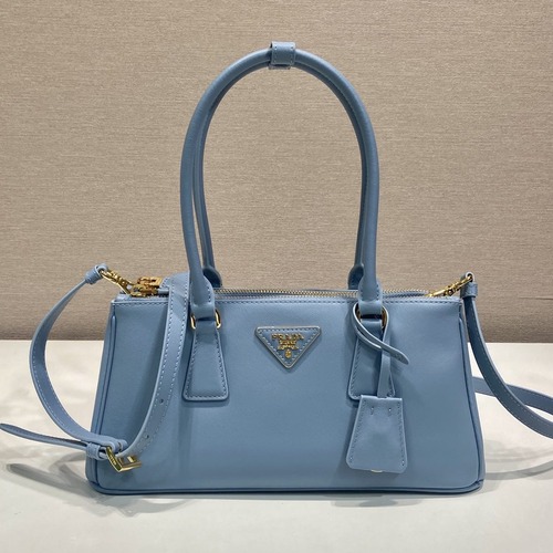 Prada 프라다 1BA457 더블 핸들 토트백 레더 민트블루 골드 28cm