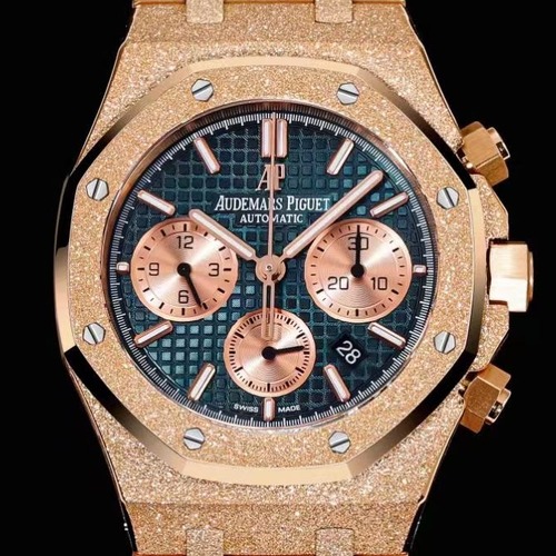 Audemars Piguet Royal Oak Chronograph 41mm Purple Dial 오데마 피게 로얄 오크 크로노그래프 41mm 골드베젤 코발트 다이얼