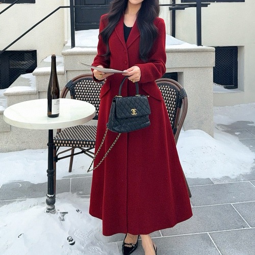 Dior 디올 우아한 Lady 롱 더블페이스 울 코트