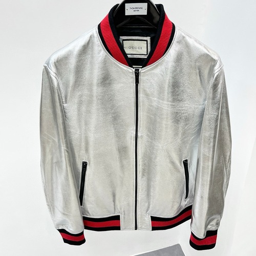 Gucci 구찌 은색 양가죽 재킷