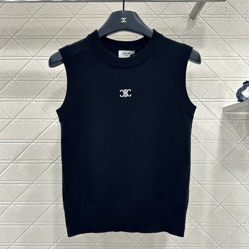 Celine 셀린느 Celin 셀린 로고 니트 민소매 탑