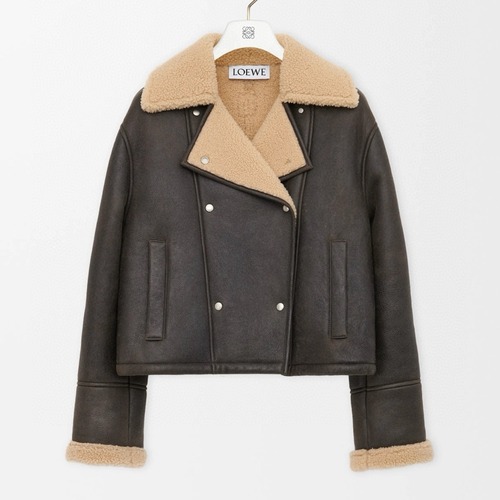 Loewe 로에베 에코 무톤 양털 라이더 자켓