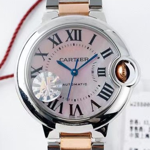 CARTIER Ballon Bleu 33mm 까르띠에 발롱블루 33mm 오토매틱 여성 시계 핑크다이얼