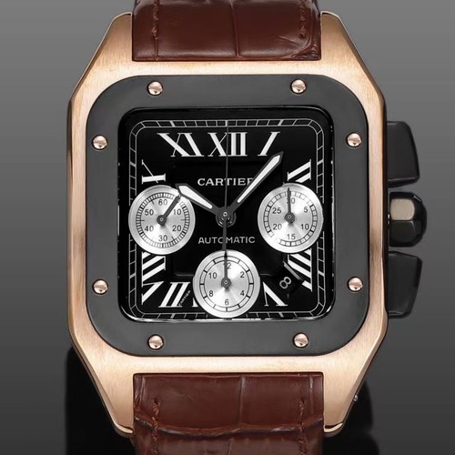 Cartier Santos de Cartier Chronograph 42mm 까르띠에 산토스 드 까르띠에 크로노그래프 42mm 오토매틱 블랙다이얼