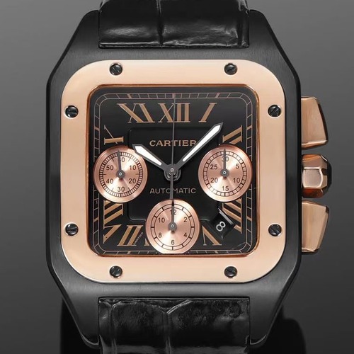 Cartier Santos de Cartier Chronograph 42mm 까르띠에 산토스 드 까르띠에 크로노그래프 42mm 오토매틱 블랙화이트다이얼