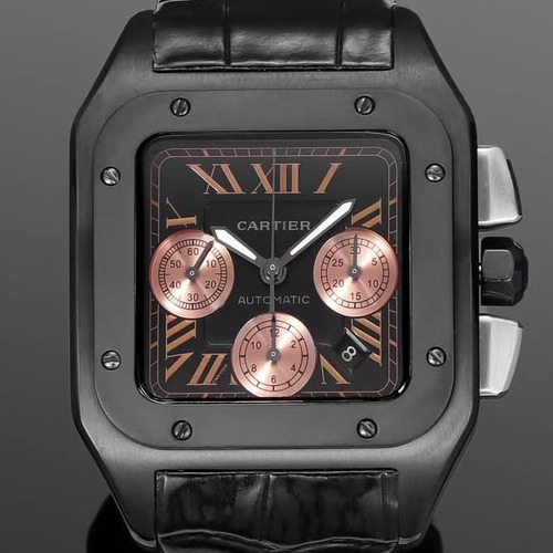 Cartier Santos de Cartier Chronograph 42mm 까르띠에 산토스 드 까르띠에 크로노그래프 42mm 오토매틱 블랙베젤 블랙다이얼