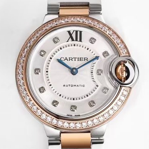 CARTIER Ballon Bleu 33mm Automatic Rose Gold 까르띠에 발롱 블루 33mm 오토매틱 쥬얼베젤 쥬얼인덱스