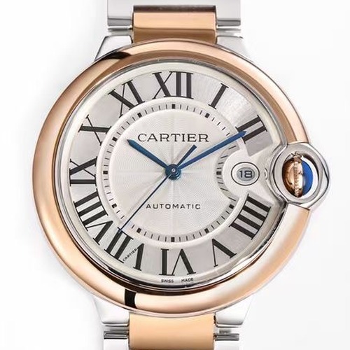 CARTIER Ballon Bleu 42mm QuickSwitch 까르띠에 발롱블루 42mm 오토매틱 퀵 릴리즈 시계 골드베젠 화이트다이얼