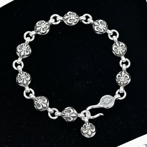 Chrome Hearts Fleur Bead Bracelet 크롬하츠 플뢰르(백합) 라운드 비즈 팔찌
