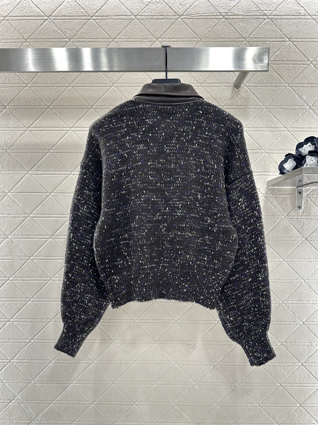 Prada 프라다 가죽 카라 니트 집업 9