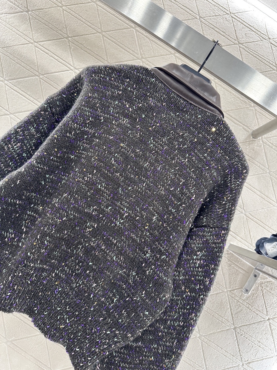 Prada 프라다 가죽 카라 니트 집업 11