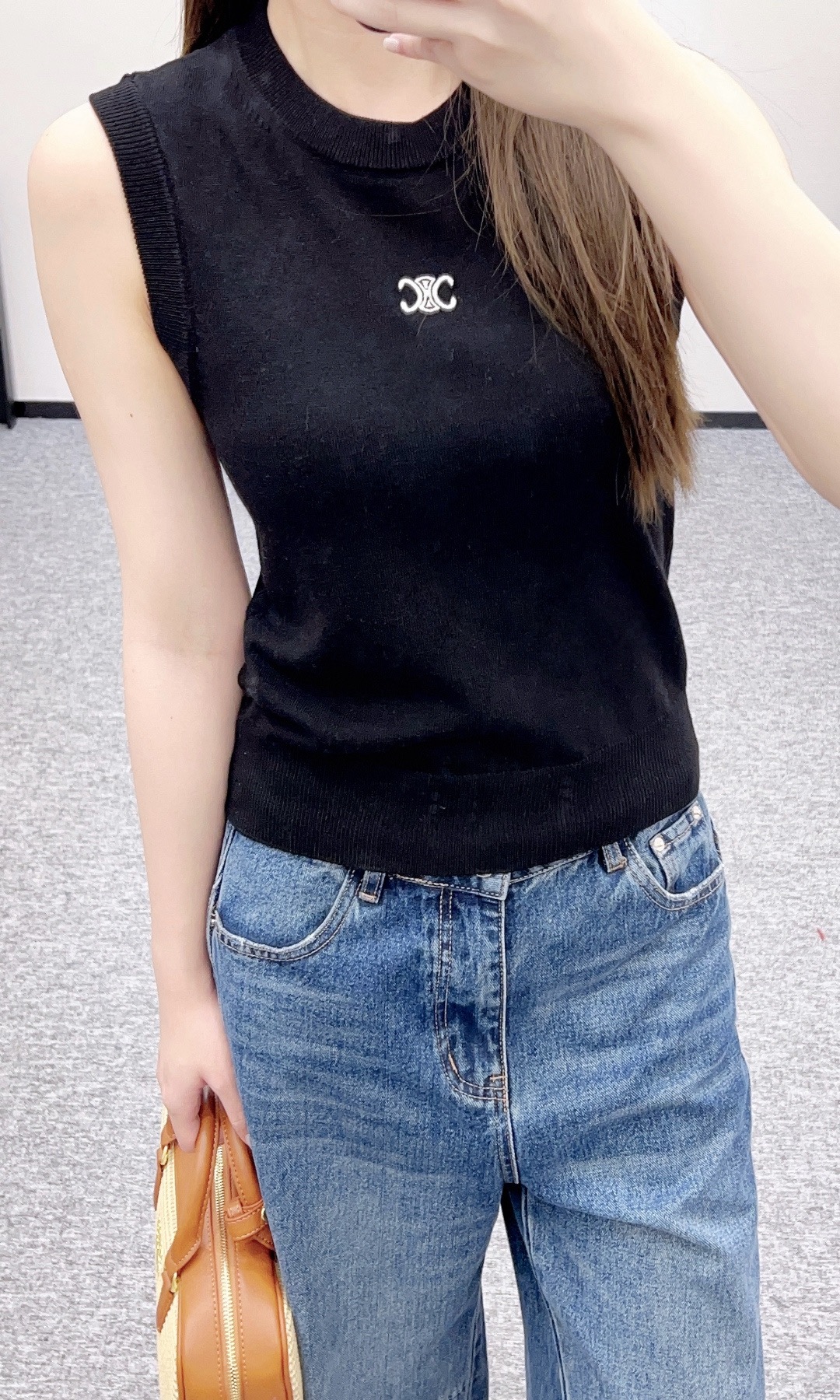 Celine 셀린느 Celin 셀린 로고 니트 민소매 탑 6