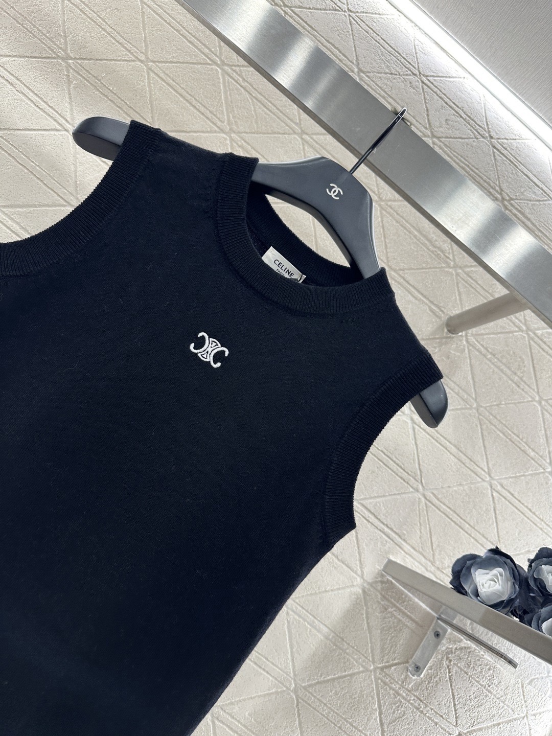Celine 셀린느 Celin 셀린 로고 니트 민소매 탑 9