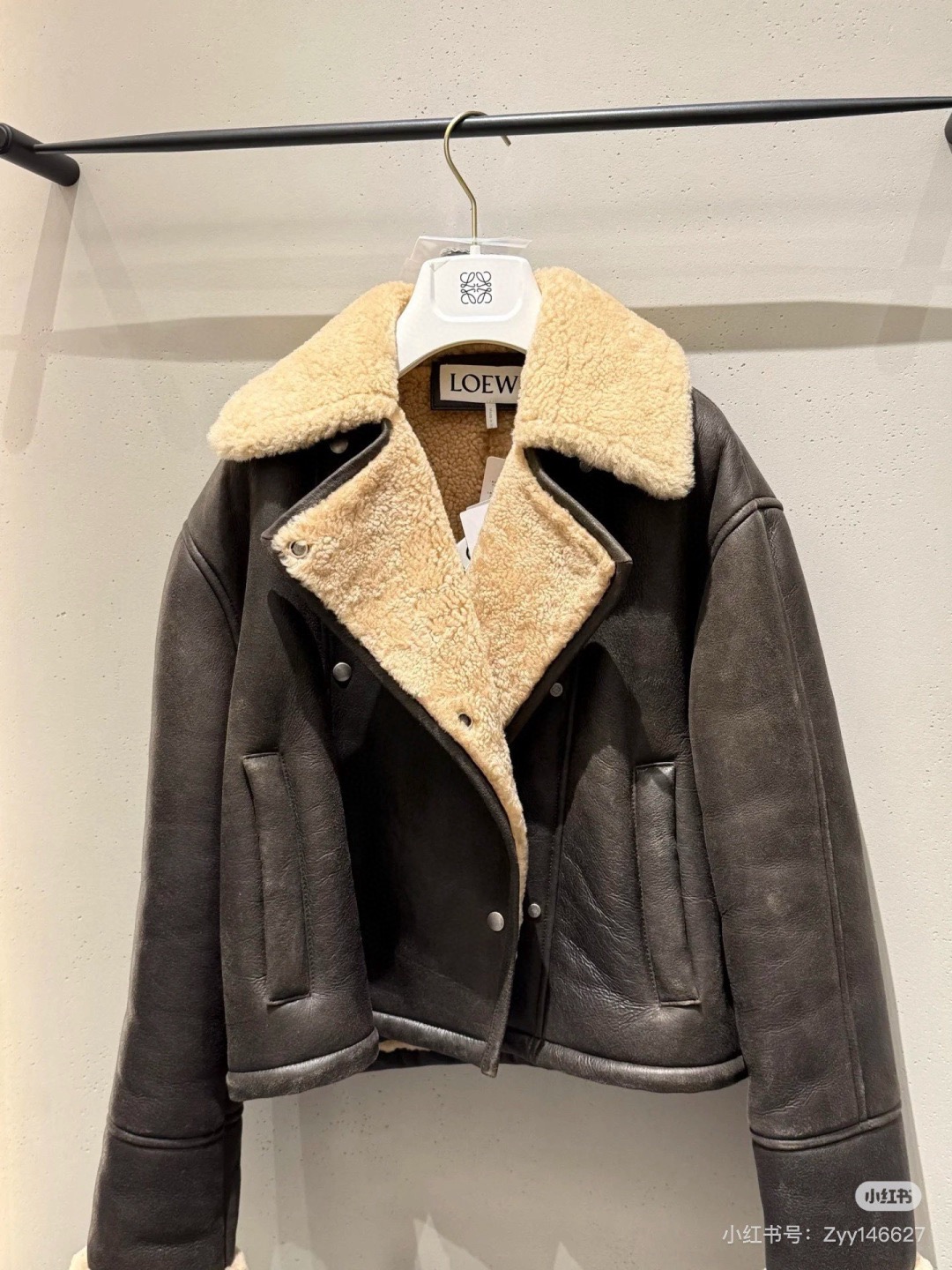 Loewe 로에베 에코 무톤 양털 라이더 자켓 8