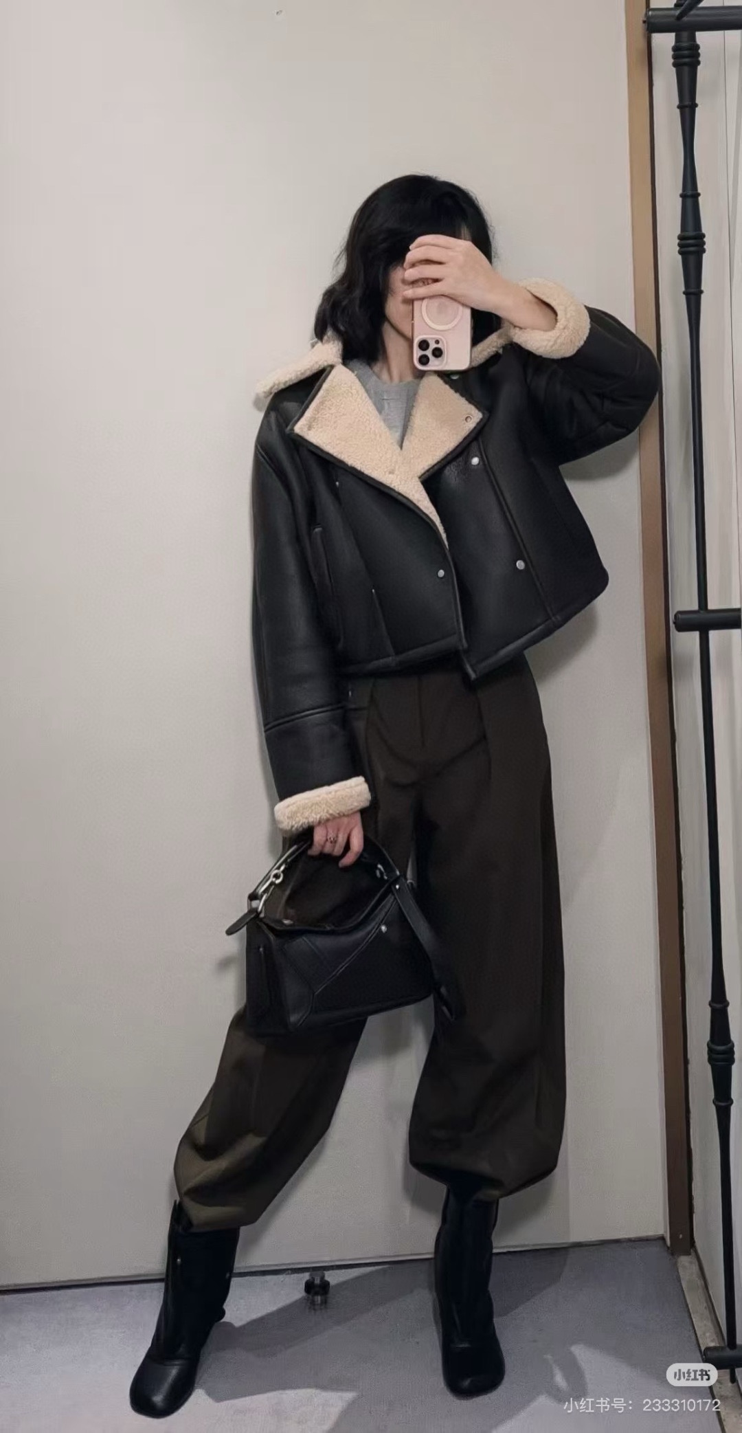 Loewe 로에베 에코 무톤 양털 라이더 자켓 12