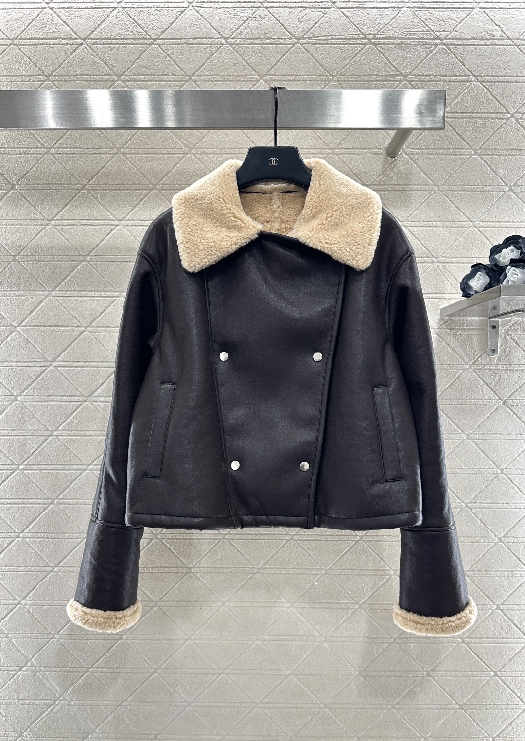 Loewe 로에베 에코 무톤 양털 라이더 자켓 19